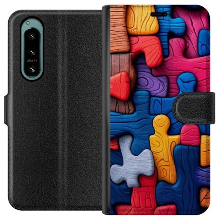 Yhteensopiva Lompakkokotelo Sony Sony Xperia 5 IV Leikkisä kuvitus Stitchin kanssa vaaleanpunaisissa omenoissa pehmeässä pastellidesignissa, jossa