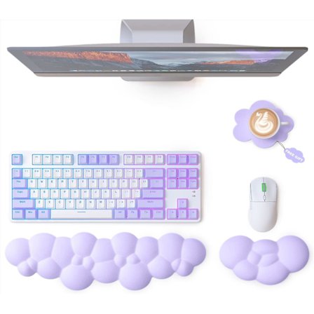 Attack Shark Cloud Tastatur- og Musestøtte med Kosebrettet, ergonomisk håndleddstøtte for smertelindring, sklisikker base, ultramyk