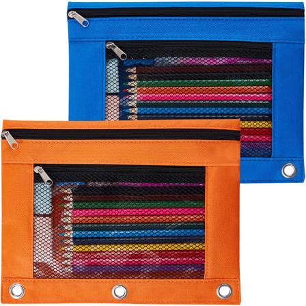 Kansiopussi, 2 pakkausta kynäpussia 3 rengasta kangaskynäpussia