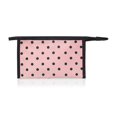 Studio Makeuppung Rosa med sorte prikker, Tøj & Bolig, Makeup- & Toilettasker, Kosmetikpunge