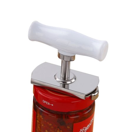 Justerbar glasåbner, dåseåbner, rustfrit stål låg af glasåbner rotation skridsikker flaskehættefjerner værktøj til de fleste dåser