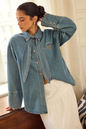 Object Collectors Item Objneel Lo L/S DENIM SHIRT Vaatteet
