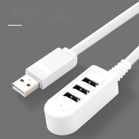Kabellengde: 1 STK; Hvit 1,18m - 3-i-1 USB Multifunksjonell Lader Konverter med USB Port Hub Tilbehør for Datakabler Forlengelse Splitter Socket