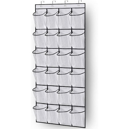 1 Dørhængende skoreol, hængende opbevaringspose med 24 lommer