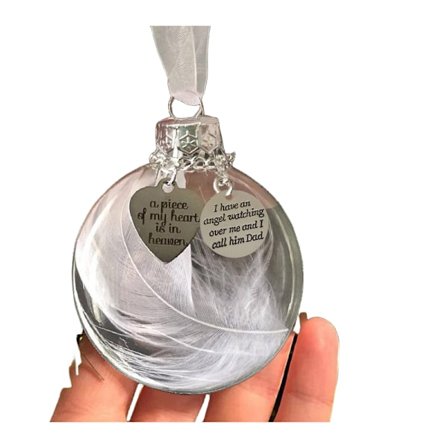 Fader Minneshänge 2.4 Klar Julgranskula Badmintonboll Gåva för Förlust av Pappa