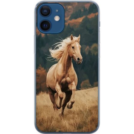 Kompatibelt Mobildeksel til Apple iPhone 12 Majestetisk hest som galopperer gjennom høstlandskapet med varme farger og en dyp følelse for naturen, kra