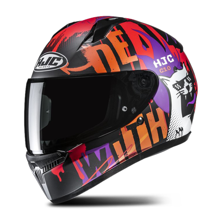 Helhjelm HJC C10 Fop Svart/oransje L