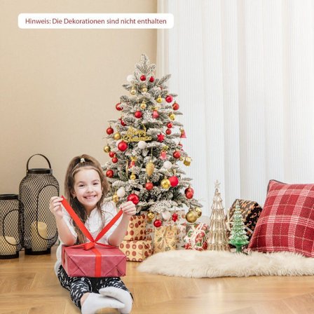 100 cm:n keinotekoinen joulukuusi flokoitu kuusi 80 monivärisellä LED-valolla