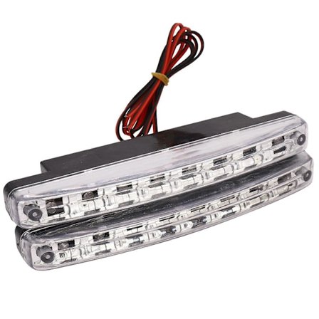 2st Högkvalitativa Super Vita 8 LED Varselljus 12V DC Strålkastare Universal Parkeringslampa [DB]