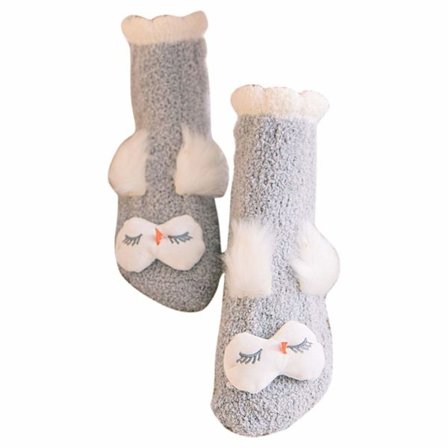 Hemmastrømper tykke søte sokker korallfleece sovesokker vinter varme sokker plysjsokker strikkede sokker fluffy vinter varme sokker