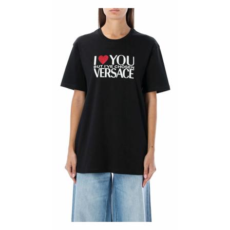 Versace, T-Shirts Zwart, Dames, Maat:S