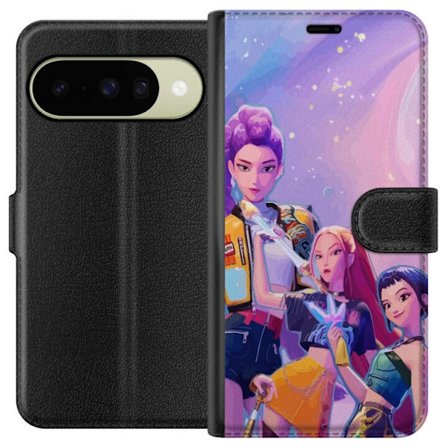 Yhteensopiva Lompakkokotelo Google Pixel 10 Tulevaisuuden popdivat neonväreissä, joilla on taianomaisia yksityiskohtia unenomaisen galaksitaustan ed