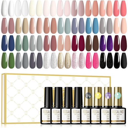 Gel nagellack kit 40 flaskor inklusive topplack, baslack gel nagellack UV LED 10ml 36 färger