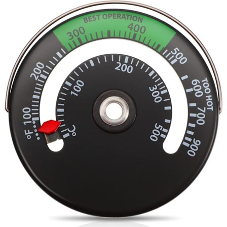 Magnetisk termometer för vedspis, ugnstermometer, lämplig för gasspisar och vedeldade spisar, termometer för skorstensrör.