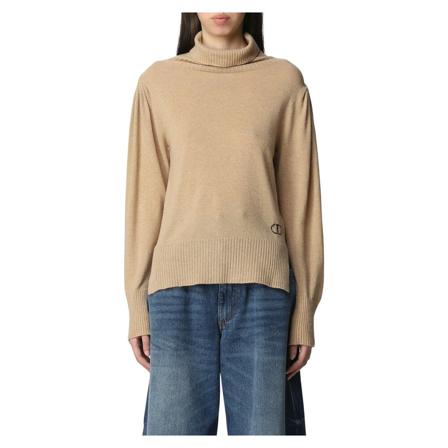 Twinset Turtlenecks brun, Dam Polotröjor, Dam, Storlek: S