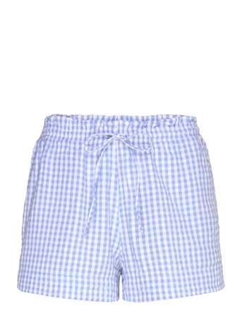 Gina Tricot Seersucker Shorts - Blue - L