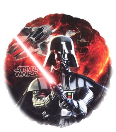 Heliumballong Star Wars rundt med Darth Vader.