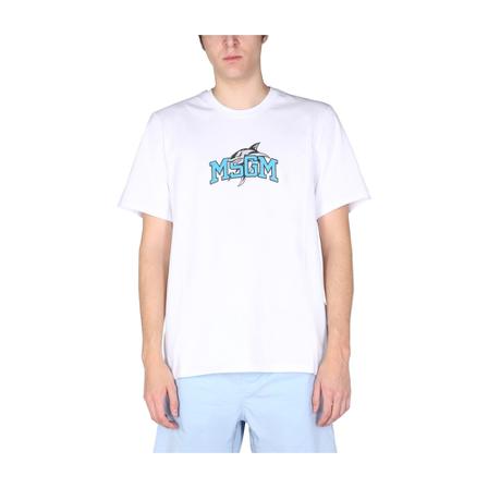 Msgm Shark T-Shirt Hvid, Herre T-shirts
