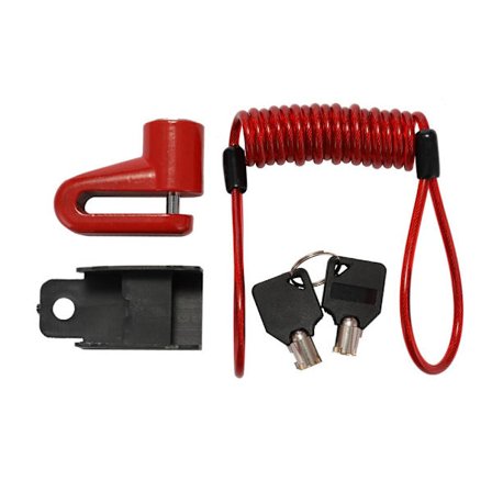 Bromsskivelås till Cykel och MC - Röd