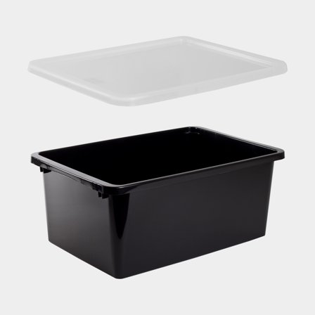 Aufbewahrungsbox mit Deckel Nordiska Plast Store It, schwarz, 590 x 395 x 245 mm, 40 Liter - Boot