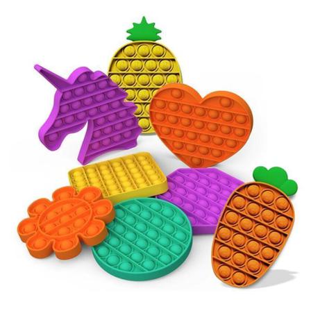 Pop It- Fidget Toy / Fidget Leksak- Flera Färger Och Modeller Purple Kvadrat- Lila