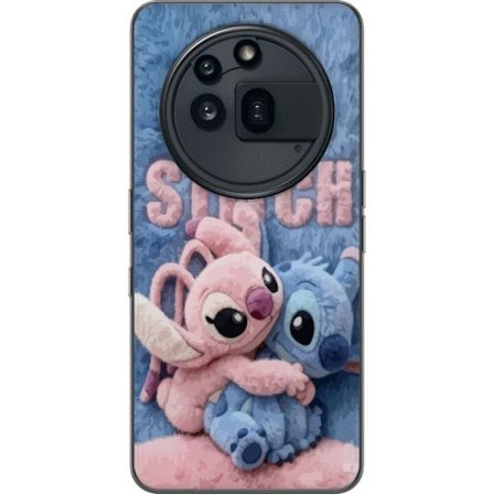 Kompatibelt Mobilskal till Nothing Nothing Phone (3a) Pro Söta fluffiga Stitch och Angel kramas på ett mjukt pälsigt underlag med pastellfärger so