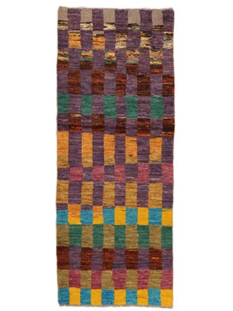 Annodato A Mano Berber Colourful Tappeto 78X202 Di Lana Nero/Marrone Piccolo