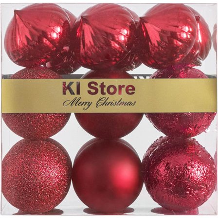 Julekugler 80mm Juletræspynt Ornamenter 18 stk. Ubrækkelige Kugler til Jul Halloween Hængende Dekorativ Festival
