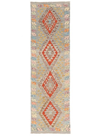 Teppichläufer 88X291 Kelim Afghan Old Stil