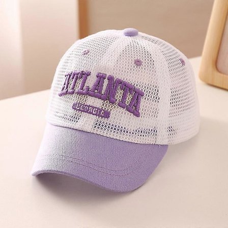 Åndbar baseballkasket med bogstaver til drenge og piger, afslappet sommerstil, justerbar til alderen 2-8 år