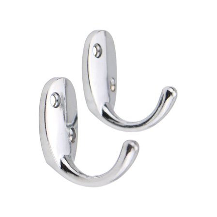 10 st Klädkrokar, Polerad Krom, Möbelbeslag Garderob Rock