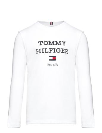 Th Logo Tee L/S T-shirts Long-sleeved T-shirts Hvit Tommy Hilfiger*Betinget Tilbud