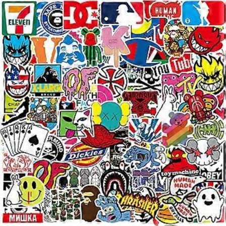 Coola Märkesdekaler 100-pack Teen-dekaler för Laptop Dator Skateboard Hjälm Laptop Cykel Hypebeast Bombdekaler