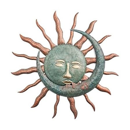 Sol og måne veggkunstdekor Solen kysser månen Vintage heng