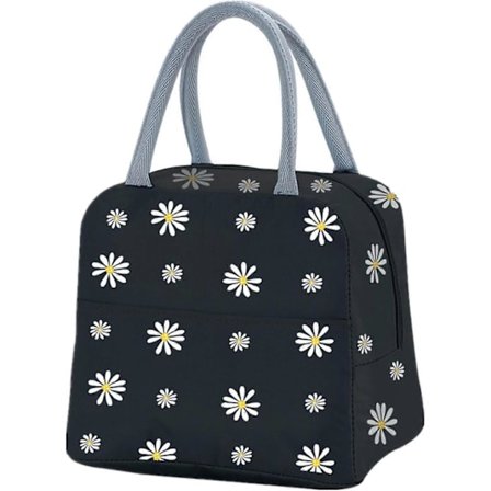 1 st Isolerade Lunchväska, Bärbar Termisk Lunchväska Kylare Väska Daisy Mönster Lunchbox Organiser Tote Bag