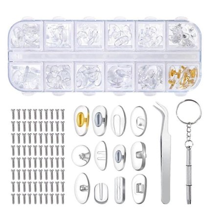 Næsepuder til briller, bløde geléagtige & silikone næsepuder med luftkammer, udskiftning af skrue-i-næsepuder til briller