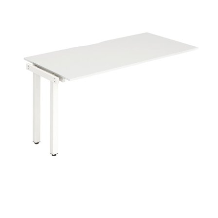 Bench desk EVOLVE, 1 person extension, 1400x800 mm, white