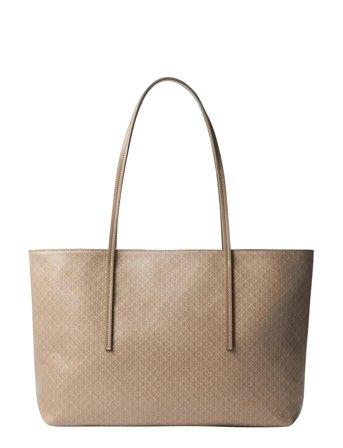 Calvin Klein Emblem Aop Tote W/ Pouch - Beige - ONE SIZE