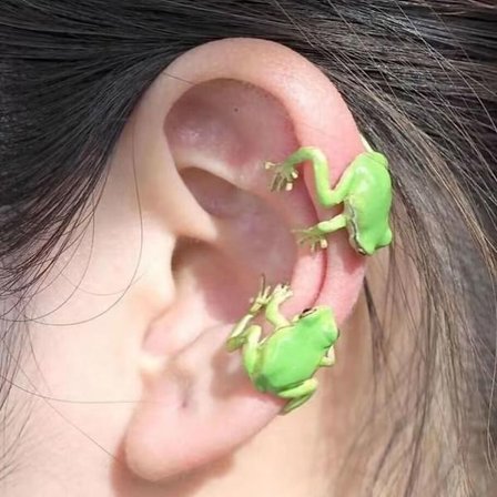 1 Par Frog Øreringe Animal Ear Studs STYLE 2-CLIP STYLE 2-CLIP