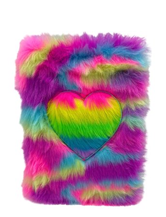 Suntoy | Ant Bok A5 Plysch Regnbåge Hjärta | 14.5X21X1.5
