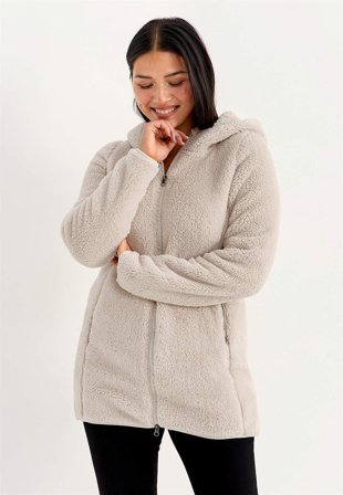 Cellbes of Sweden - Mysig fleecejacka med huva - offwhite - för damer - 58/60