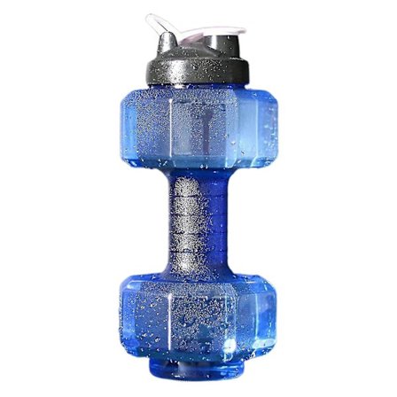 Vattenflaska i Hantelform Stor Kapacitet Plast Bärbar Sportvattenflaska