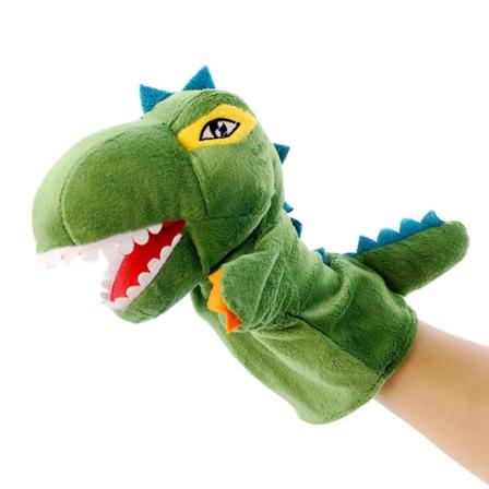 Piirretty dinosaurus pehmoinen käsinukke vanhemman ja lapsen vuorovaikutukseen tarinankerrontaan nukke lasten leikkiä varten lahja
