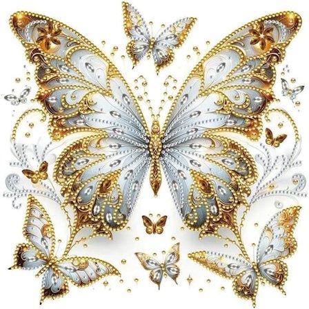Fjärilsdesign 5D Diamantpuslespil - Specialformede Perler til Vægkunst (30x30 cm DIY-sæt)