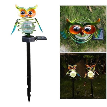 Solcelled Ugle Hage LED Stake Lys Landskap Plen Dekor
