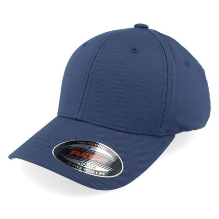 Flexfit - Blå flexfit Keps - Kids Navy Flexfit Wooly Combed @ Hatstore