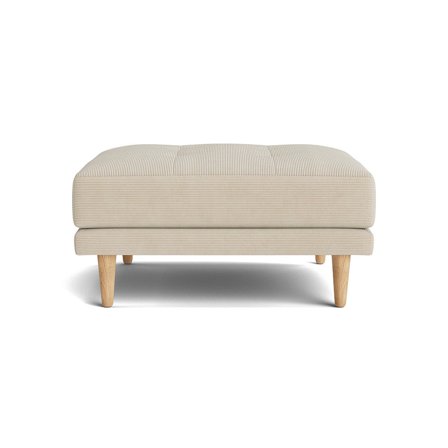 Cali Pouf Hocker Ontario Beige, funktionalistischer eleganter Stil, zweischichtiges Design für Cali-Sofaserie, 40cm Höhe, geripptes Muster