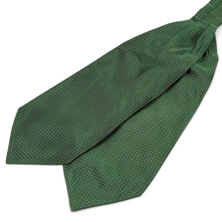 Cravate Ascot en soie verte à pois blancs pour hommes - Cravates Ascot