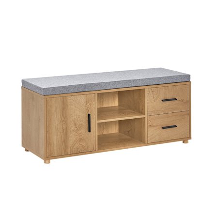 SoBuy træ skohylde med 2 skuffer 35x110.01x46.99cm, funktionel FSR148-N