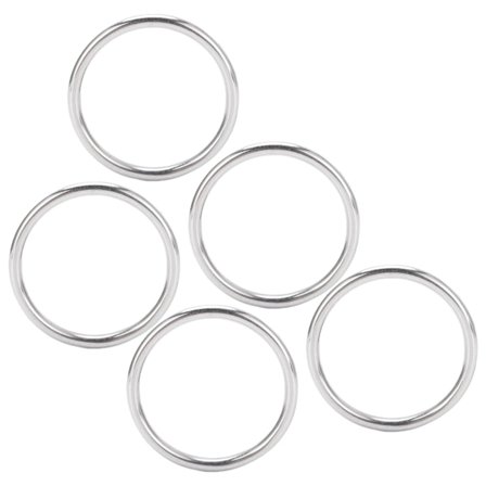 5 stk Sveiset O-ring Rundring i Rustfritt Stål Marinekvalitet for Seiling Dykking Bagasje 4x40mm